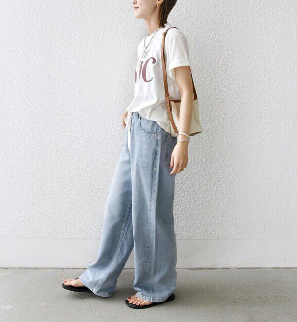 SHIPS for women「【WEB限定】コットン 天竺 ロゴ プリント TEE」|Tシャツ・カットソー|