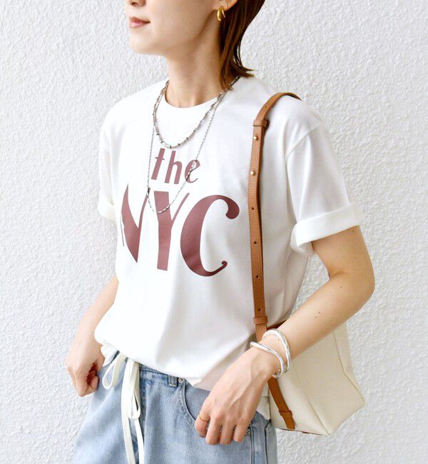 SHIPS for women「【WEB限定】コットン 天竺 ロゴ プリント TEE」|Tシャツ・カットソー|