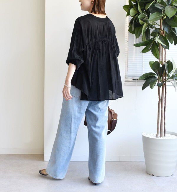 SHIPS for women「【WEB限定】〈手洗い可能〉シアー Vネック フレア シャツ カーディガン」|カーディガン|