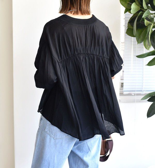 SHIPS for women「【WEB限定】〈手洗い可能〉シアー Vネック フレア シャツ カーディガン」|カーディガン|