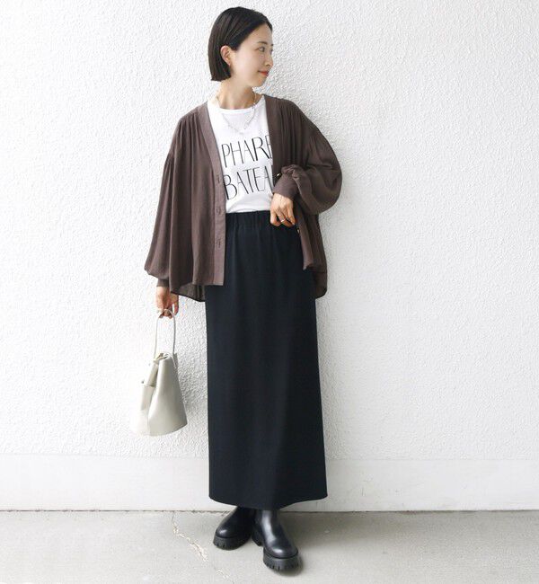 SHIPS for women「【WEB限定】〈手洗い可能〉シアー Vネック フレア シャツ カーディガン」|カーディガン|