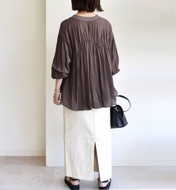 SHIPS for women「【WEB限定】〈手洗い可能〉シアー Vネック フレア シャツ カーディガン」|カーディガン|