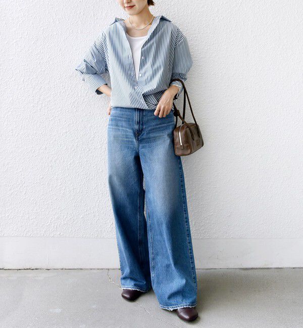 SHIPS for women「【WEB限定】〈手洗い可能〉ストライプ 2WAY リボン シャツ」|シャツ・ブラウス|