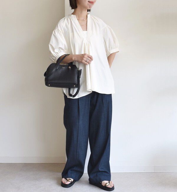 SHIPS for women「〈手洗い可能〉RENU ソフト タイプライター スキッパー 5分袖 ブラウス」|シャツ・ブラウス|