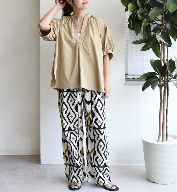 SHIPS for women「〈手洗い可能〉RENU ソフト タイプライター スキッパー 5分袖 ブラウス」|シャツ・ブラウス|