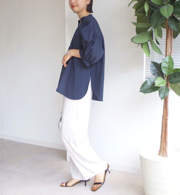 SHIPS for women「〈手洗い可能〉RENU ソフト タイプライター スキッパー 5分袖 ブラウス」|シャツ・ブラウス|