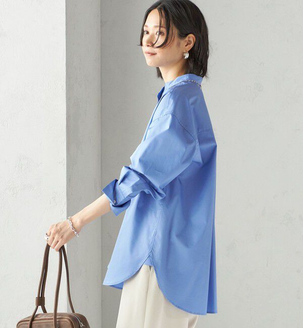 SHIPS for women「〈手洗い可能〉ソリッド フロント ヨーク スタンドカラー シャツ」|シャツ・ブラウス|