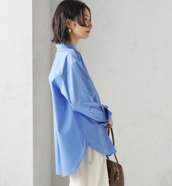 SHIPS for women「〈手洗い可能〉ソリッド フロント ヨーク スタンドカラー シャツ」|シャツ・ブラウス|