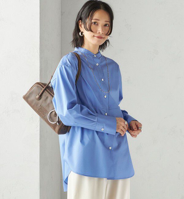 SHIPS for women「〈手洗い可能〉ソリッド フロント ヨーク スタンドカラー シャツ」|シャツ・ブラウス|