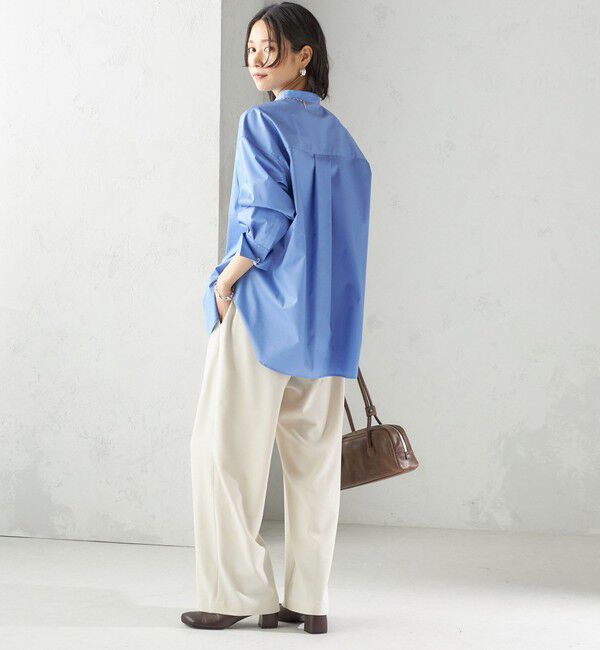 SHIPS for women「〈手洗い可能〉ソリッド フロント ヨーク スタンドカラー シャツ」|シャツ・ブラウス|