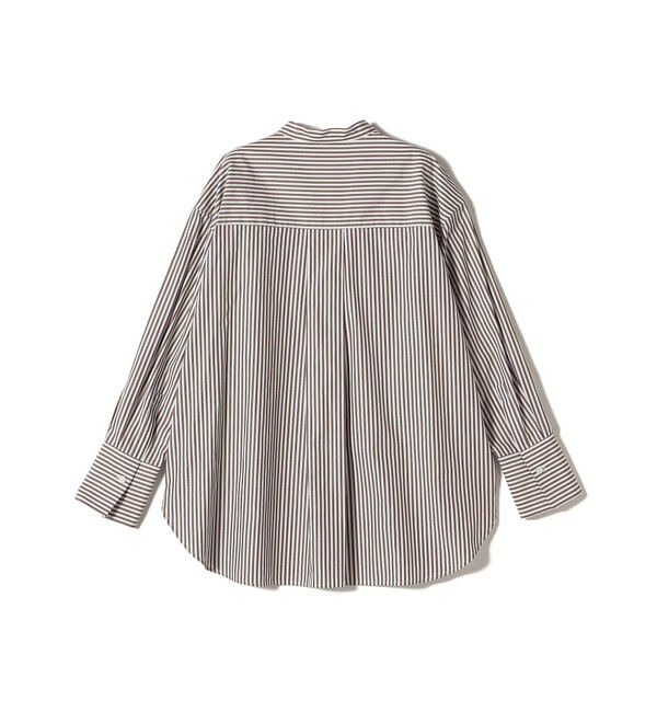 SHIPS for women「〈手洗い可能〉ストライプ フロント ヨーク スタンドカラー シャツ」|シャツ・ブラウス|