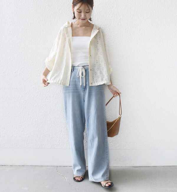 SHIPS for women「【WEB限定】〈手洗い可能〉レース フード シャツ 羽織」|シャツ・ブラウス|