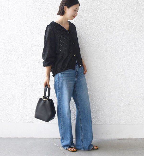 SHIPS for women「【WEB限定】〈手洗い可能〉レース フード シャツ 羽織」|シャツ・ブラウス|