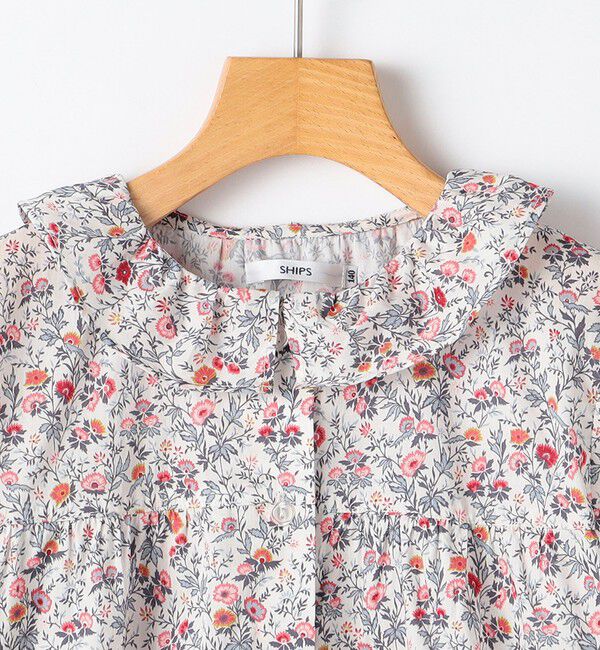 SHIPS KIDS「SHIPS KIDS:140～150cm / リバティ フリルカラー ブラウス」|シャツ・ブラウス|