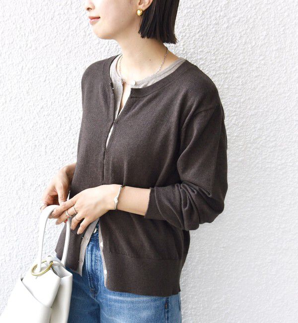 SHIPS for women「【WEB限定】〈手洗い可能〉レイヤード 2WAY 配色 カーディガン」|カーディガン|