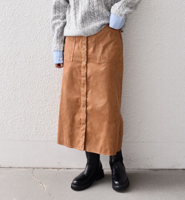 SHIPS Colors 「SHIPS Colors:フェイクスエード（ポリエステル）スカート◇」|台形|