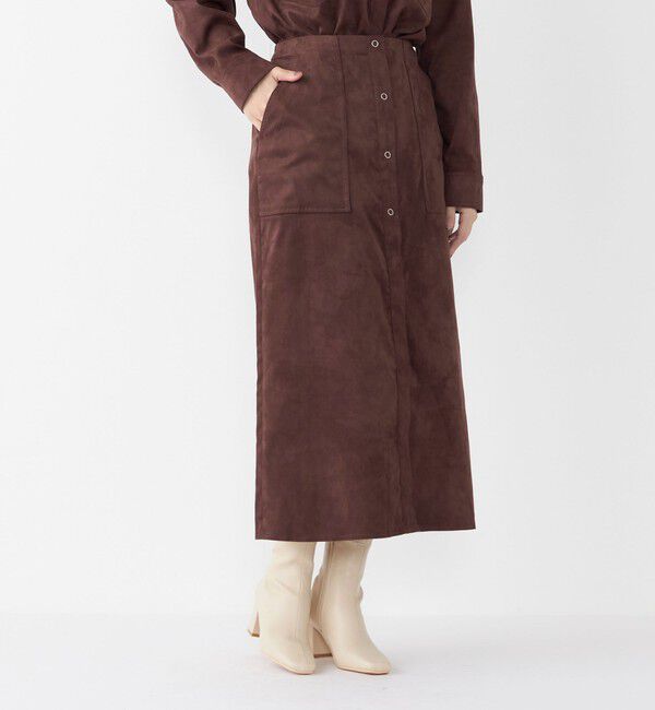 SHIPS Colors 「SHIPS Colors:フェイクスエード（ポリエステル）スカート◇」|台形|