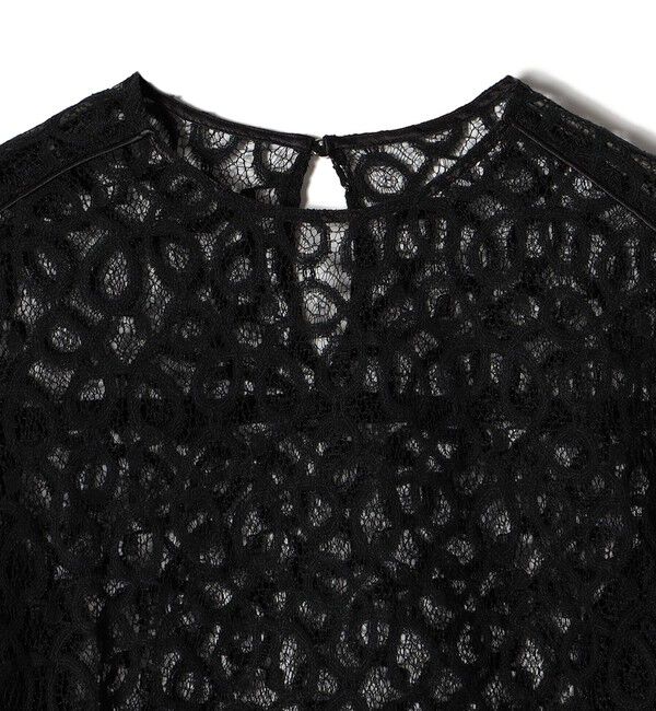 SHIPS for women「トゥワール コード レース ブラウス（ブラック）」|シャツ・ブラウス|