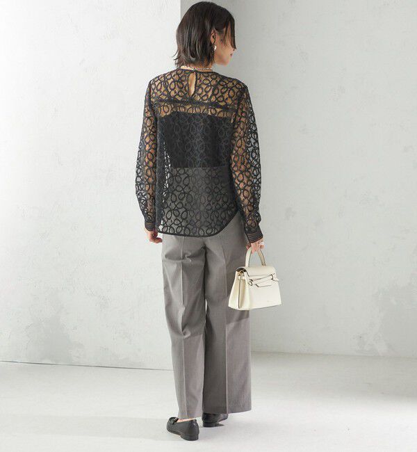 SHIPS for women「トゥワール コード レース ブラウス（ブラック）」|シャツ・ブラウス|