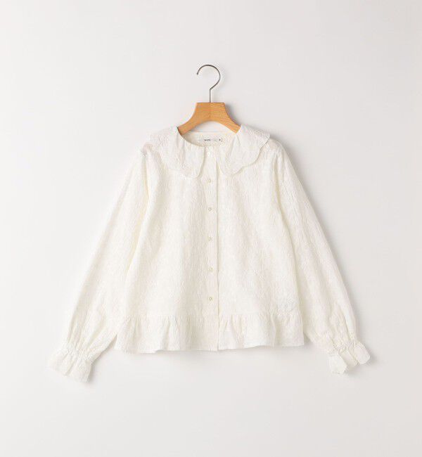 SHIPS KIDS「SHIPS KIDS:140～150cm /刺繍 フリルカラー ブラウス」|シャツ・ブラウス|