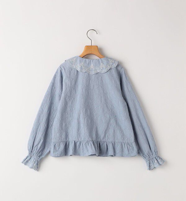 SHIPS KIDS「SHIPS KIDS:140～150cm /刺繍 フリルカラー ブラウス」|シャツ・ブラウス|