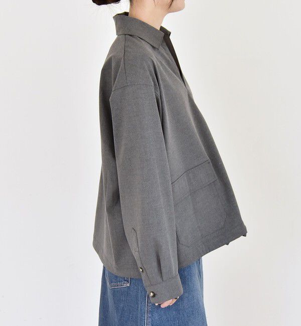 quaranciel「quaranciel:〈洗濯機可能〉ポケット ドロスト スキッパー プルオーバー シャツ」|シャツ・ブラウス|