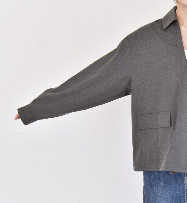 quaranciel「quaranciel:〈洗濯機可能〉ポケット ドロスト スキッパー プルオーバー シャツ」|シャツ・ブラウス|