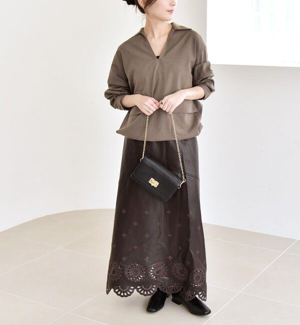 quaranciel「quaranciel:〈洗濯機可能〉ポケット ドロスト スキッパー プルオーバー シャツ」|シャツ・ブラウス|