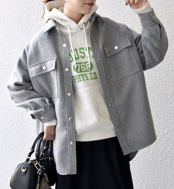 SHIPS any「SHIPS any: メルトン オーバー シャツ ジャケット」|テーラードジャケット|