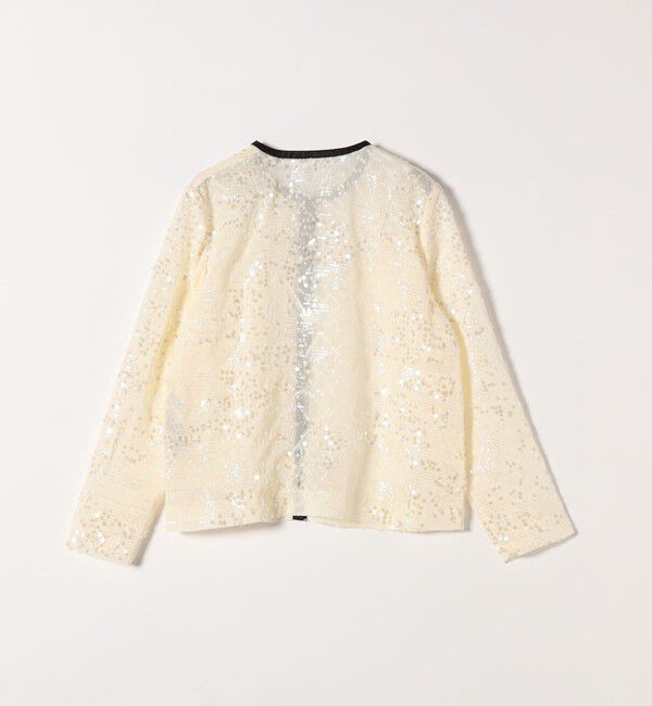 SHIPS any「SHIPS any: スパンコール ジャカード バイカラー クルーネック シャツ カーディガン」|シャツ・ブラウス|