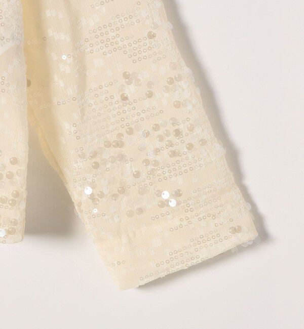 SHIPS any「SHIPS any: スパンコール ジャカード バイカラー クルーネック シャツ カーディガン」|シャツ・ブラウス|