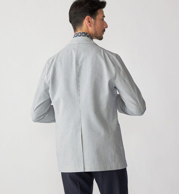 SHIPS「TAGLIATORE: ライト シアサッカー ストライプ ジャケット」|テーラードジャケット|