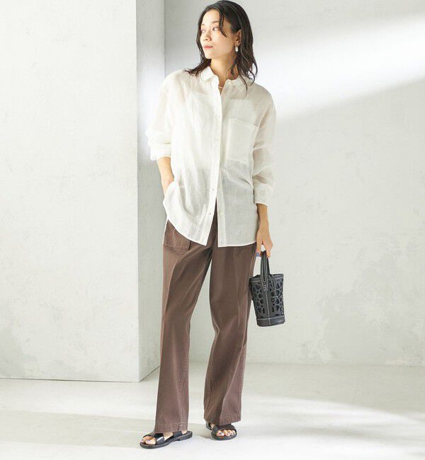 SHIPS for women「《予約》〈手洗い可能〉IMPERIAL LINEN 混 オーバー サイズ シャツ」|シャツ・ブラウス|