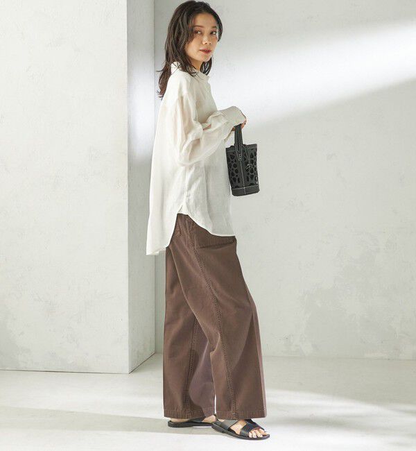 SHIPS for women「《予約》〈手洗い可能〉IMPERIAL LINEN 混 オーバー サイズ シャツ」|シャツ・ブラウス|