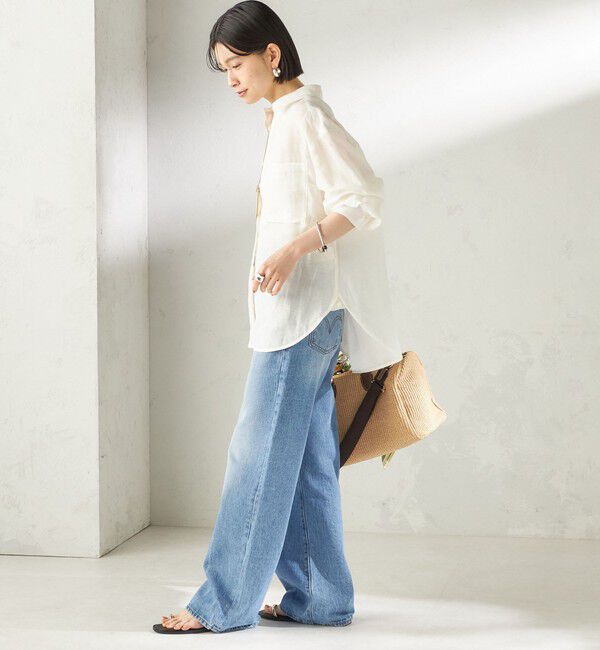 SHIPS for women「《予約》〈手洗い可能〉IMPERIAL LINEN 混 オーバー サイズ シャツ」|シャツ・ブラウス|