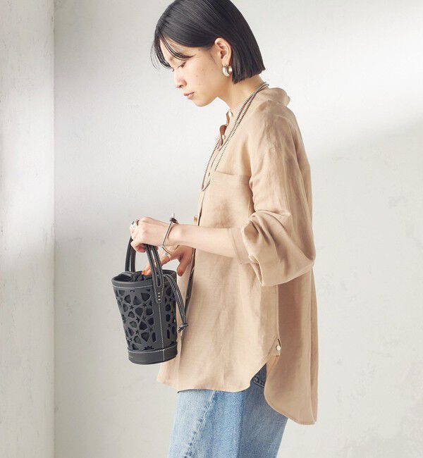 SHIPS for women「《予約》〈手洗い可能〉IMPERIAL LINEN 混 オーバー サイズ シャツ」|シャツ・ブラウス|