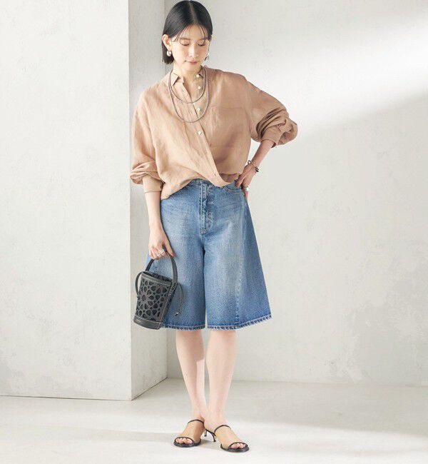 SHIPS for women「《予約》〈手洗い可能〉IMPERIAL LINEN 混 オーバー サイズ シャツ」|シャツ・ブラウス|