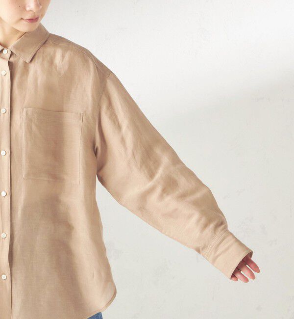SHIPS for women「《予約》〈手洗い可能〉IMPERIAL LINEN 混 オーバー サイズ シャツ」|シャツ・ブラウス|
