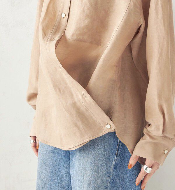 SHIPS for women「《予約》〈手洗い可能〉IMPERIAL LINEN 混 オーバー サイズ シャツ」|シャツ・ブラウス|