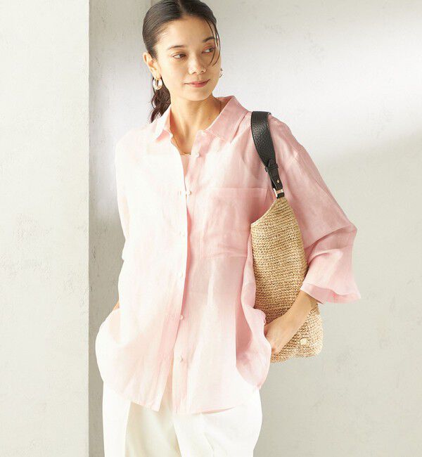 SHIPS for women「《予約》〈手洗い可能〉IMPERIAL LINEN 混 オーバー サイズ シャツ」|シャツ・ブラウス|