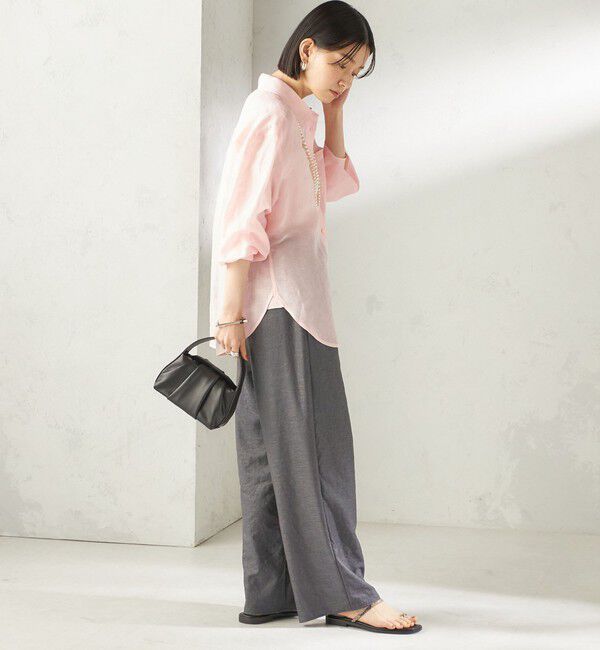 SHIPS for women「《予約》〈手洗い可能〉IMPERIAL LINEN 混 オーバー サイズ シャツ」|シャツ・ブラウス|