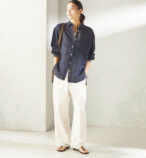 SHIPS for women「《予約》〈手洗い可能〉IMPERIAL LINEN 混 オーバー サイズ シャツ」|シャツ・ブラウス|