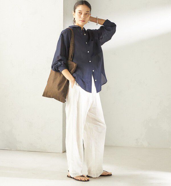 SHIPS for women「《予約》〈手洗い可能〉IMPERIAL LINEN 混 オーバー サイズ シャツ」|シャツ・ブラウス|
