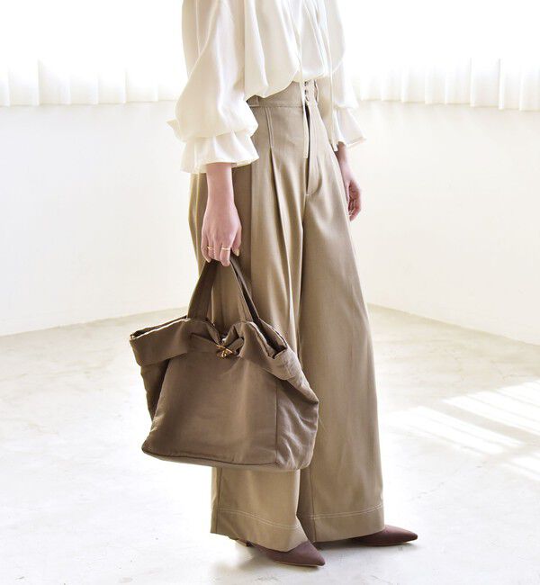 quaranciel「quaranciel:〈洗濯機可能〉ハイウエスト ワイド 2タック パンツ」|その他|
