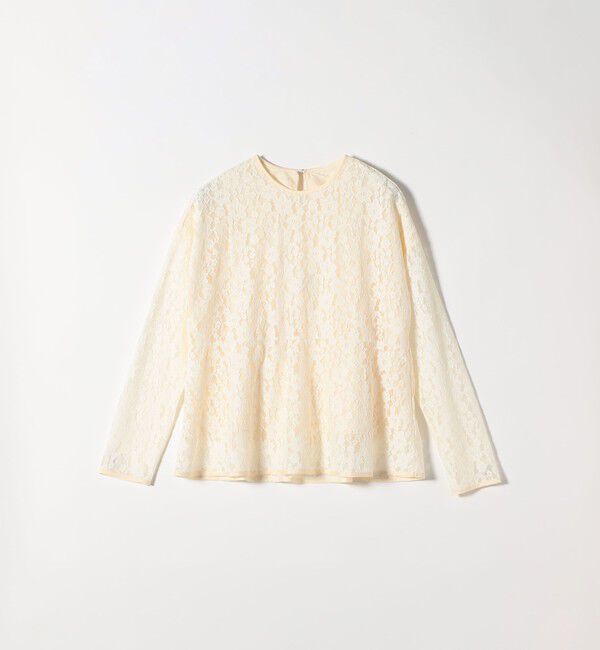 SHIPS any「SHIPS any:〈手洗い可能〉フラワー レース クルーネック ペプラム ブラウス」|シャツ・ブラウス|