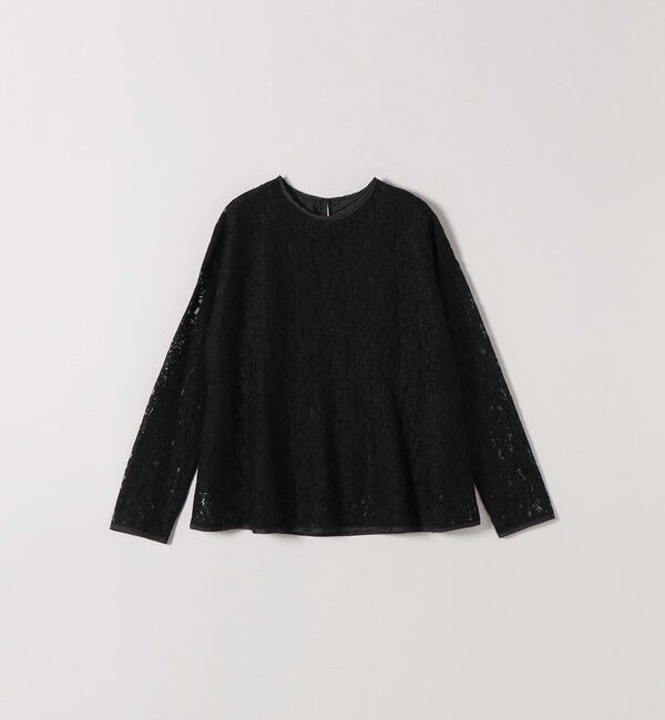 SHIPS any「SHIPS any:〈手洗い可能〉フラワー レース クルーネック ペプラム ブラウス」|シャツ・ブラウス|