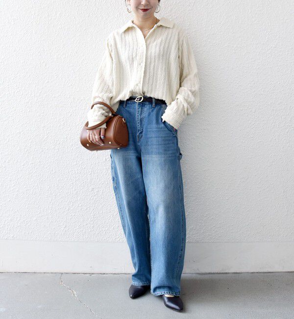 SHIPS any「SHIPS any:〈洗濯機可能〉ウェーブ ジャカード ドロスト シャツ」|シャツ・ブラウス|