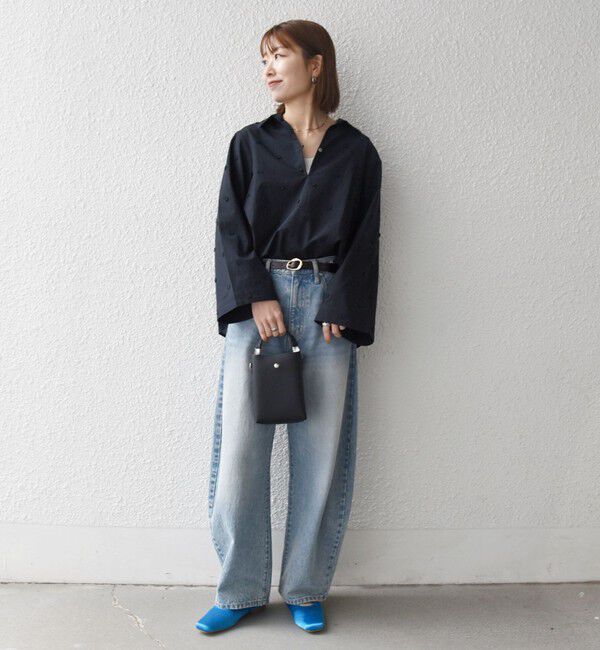 SHIPS any「SHIPS any:〈洗濯機可能〉フラワー モチーフ Aライン スキッパー シャツ ブラウス」|シャツ・ブラウス|