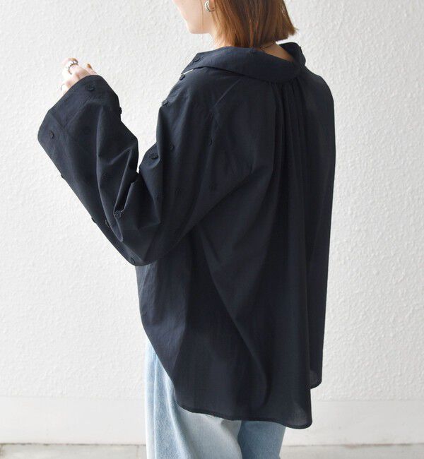 SHIPS any「SHIPS any:〈洗濯機可能〉フラワー モチーフ Aライン スキッパー シャツ ブラウス」|シャツ・ブラウス|