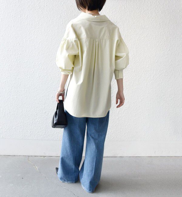 SHIPS for women「〈手洗い可能〉無地 / ストライプ サイド スリット スキッパー コットン シャツ」|シャツ・ブラウス|